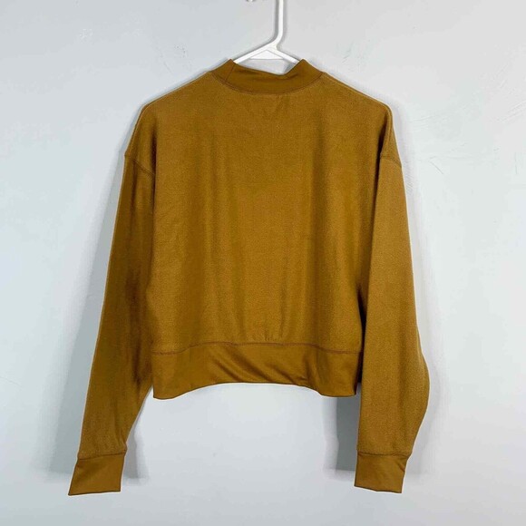 Abound Women's Mock Neck Long Sleeve Fleece Pullover in Tan Dale Size M - Picture 4 of 12
